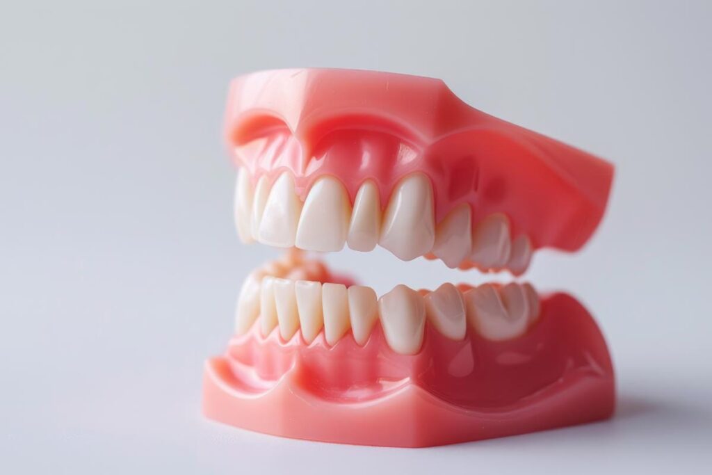 close up of a dental model of human teeth as an indicator of signs you need new dentures