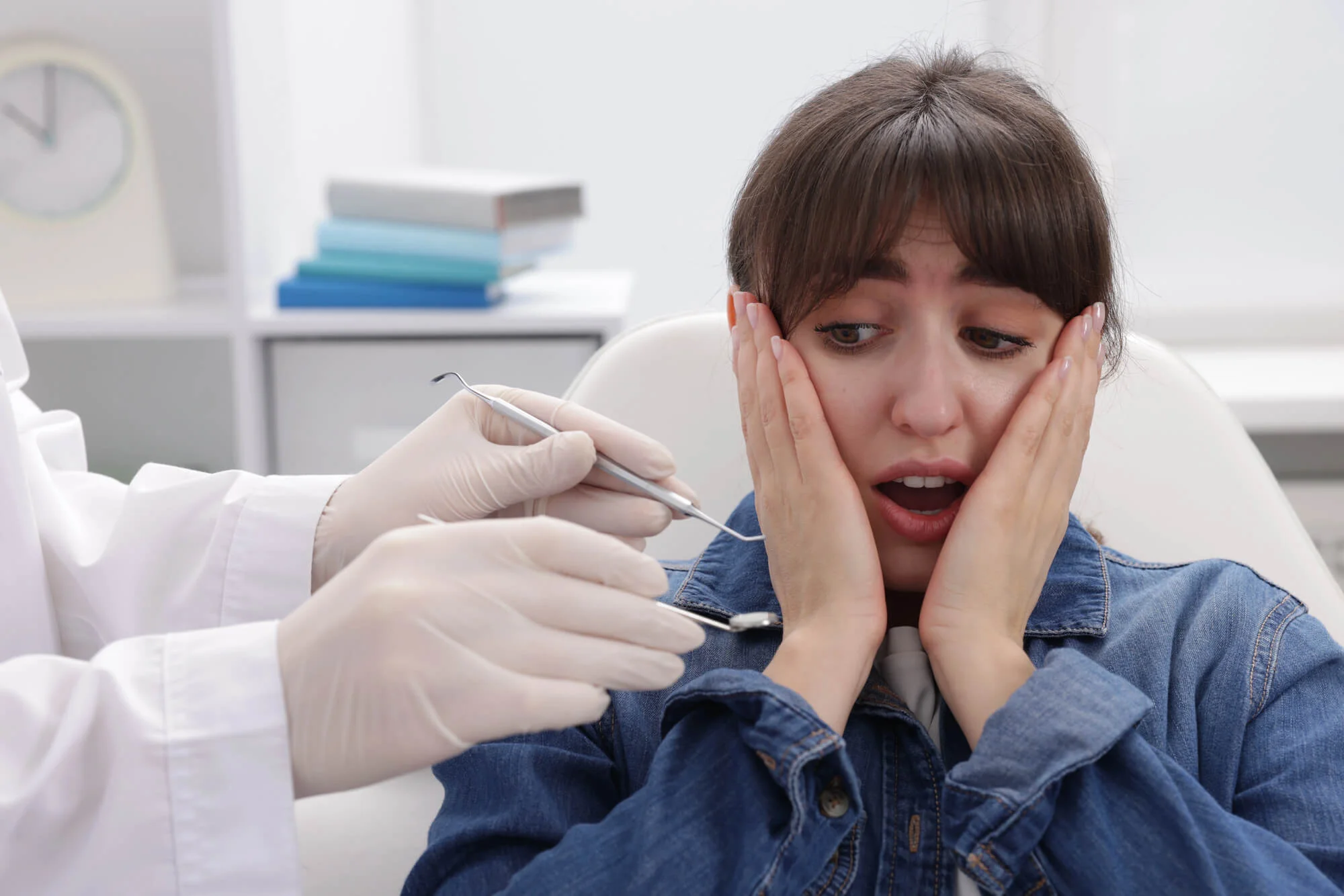 nervous patient visit restore damaged teeth